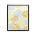 Floral Blooms, Yellow, Gray and White Framed Canvas Print Gallery Image 8