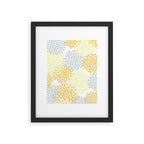Floral Blooms, Yellow, Gray and White Framed Art Print Gallery Image 6