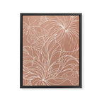 Floral, Butterfly Art, Line Drawing, Terracotta Framed Canvas Print Gallery Image 8