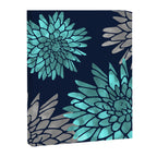 Floral Chrysanthemum Modern Navy Aqua Canvas Print Gallery Image 8