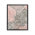 Floral Dahlias, Blush Pink, Gray, White Framed Canvas Print Gallery Image 8