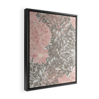 Floral Dahlias, Blush Pink, Gray, White Framed Canvas Print Gallery Image 2