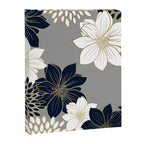 Floral Garden, White, Navy, Grey Canvas Print Gallery Image 8