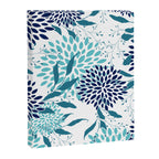 Floral Leaves and Blooms, Navy, Teal and White Canvas Print Gallery Image 8