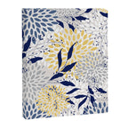 Floral Leaves and Blooms, Navy, Yellow, Gray Canvas Print Gallery Image 8