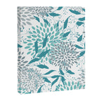 Floral Leaves and Blooms, Teal and Gray Canvas Print Gallery Image 8