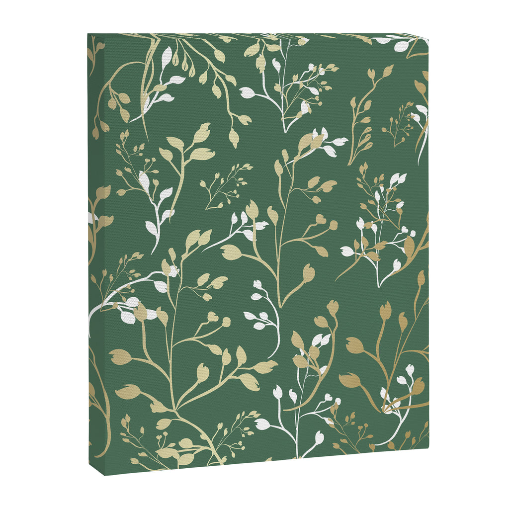 Floral Leaves, Green and Gold, Design Prints Canvas Print Gallery Image 8