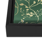 Floral Leaves, Green and Gold, Design Prints Framed Canvas Print Gallery Image 3