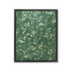 Floral Leaves, Green and Gold, Design Prints Framed Canvas Print Gallery Image 8