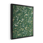 Floral Leaves, Green and Gold, Design Prints Framed Canvas Print Gallery Image 2