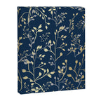 Floral Leaves, Navy Blue and Gold, Wall Art Prints Canvas Print Gallery Image 8