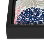 Floral Mixed Blooms, Blush Pink, Navy Blue, Gray, Beige Framed Canvas Print Gallery Image 3