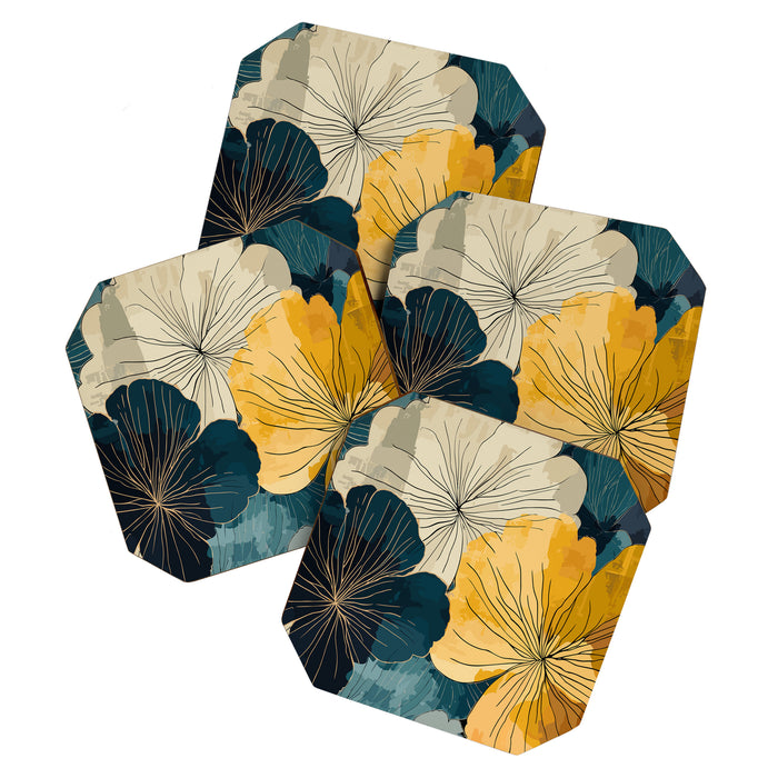 Floral Navy Honey Coaster Gallery Image 1