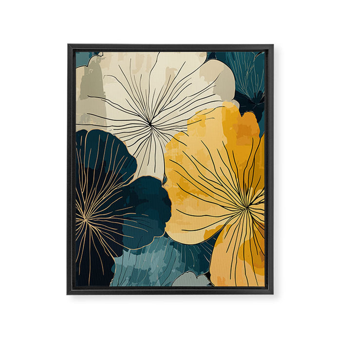 Floral Navy Honey Framed Canvas Print Gallery Image 1