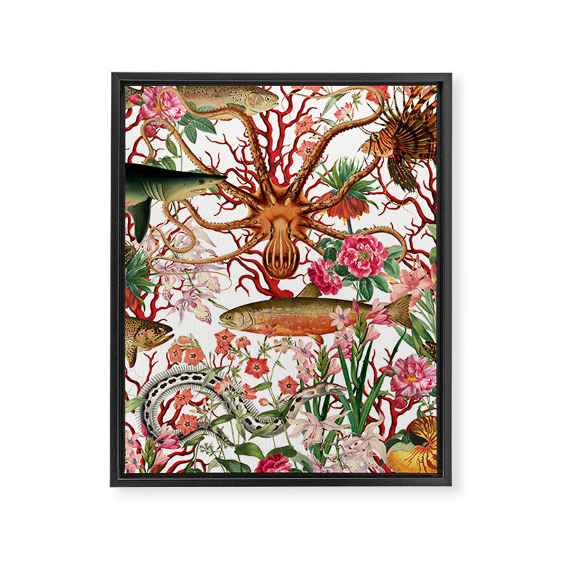 Floral Ocean Eden Framed Canvas Print Gallery Image 8