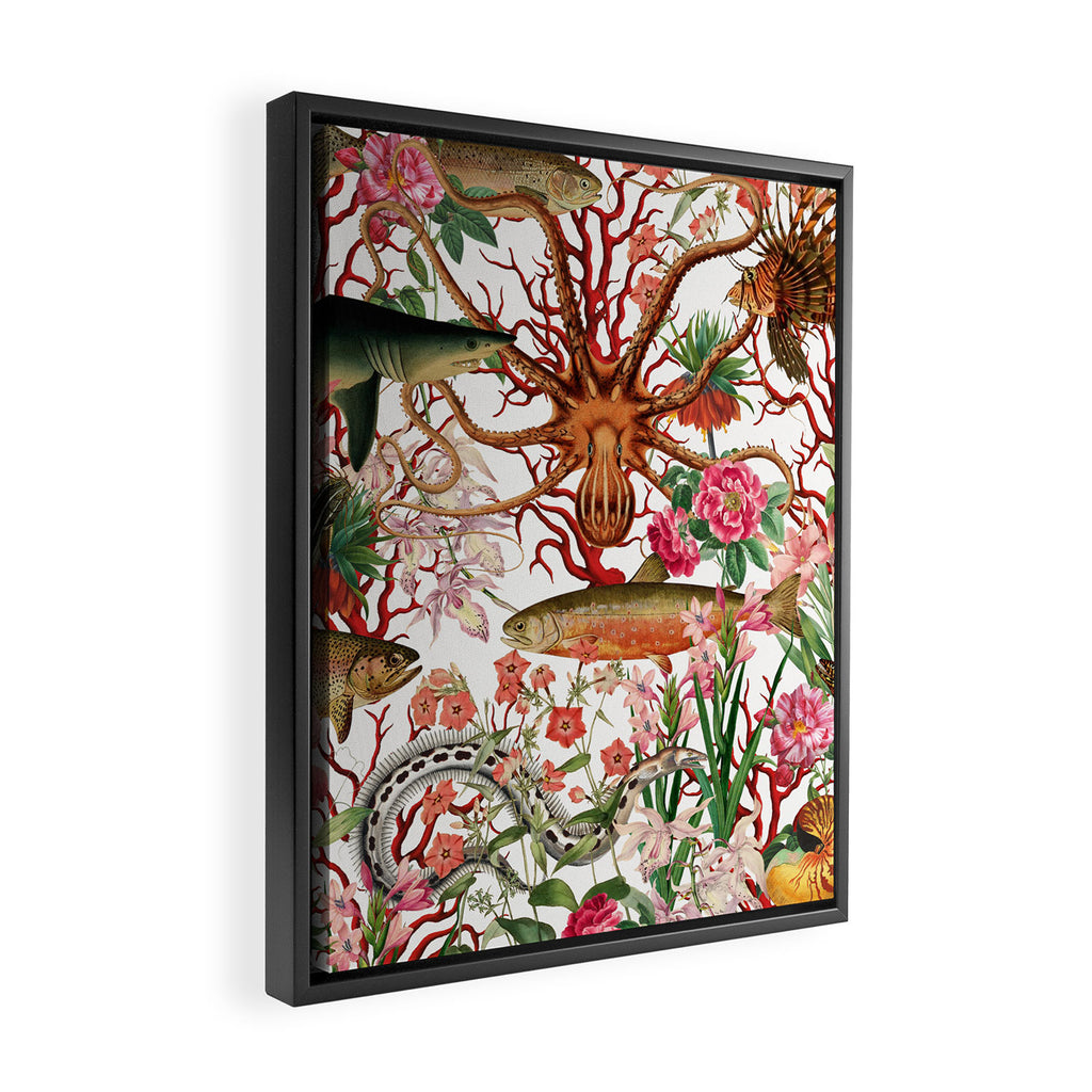 Floral Ocean Eden Framed Canvas Print Gallery Image 2