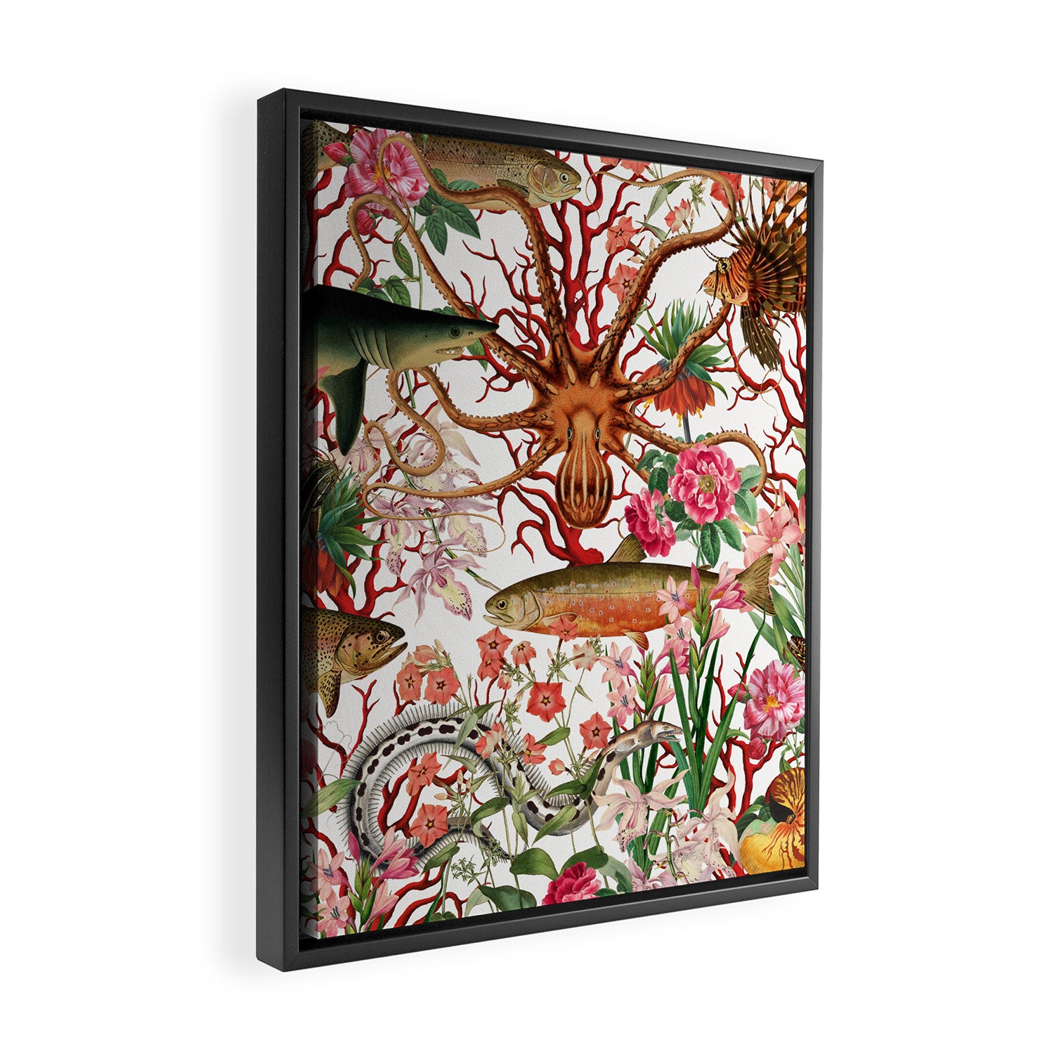 Floral Ocean Eden Framed Canvas Print Gallery Image 2