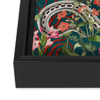 Floral Ocean Eden on Teal Framed Canvas Print Gallery Image 3