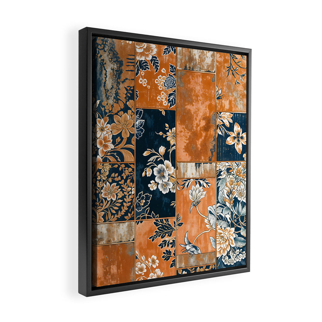 Floral Patches of Yesteryear Framed Canvas Print Gallery Image 2