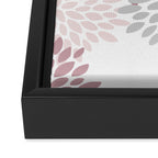 Floral Pattern, Pink, Gray and White Framed Canvas Print Gallery Image 3