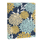 Floral Prints and Leaves, Navy Blue, Yellow, Aqua Canvas Print Gallery Image 8