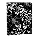 Floral Prints and Leaves, Line Art, Black and White Canvas Print Gallery Image 8