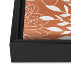 Floral Prints and Leaves, Line Art, Terracotta Framed Canvas Print Gallery Image 3