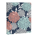 Floral Prints and Leaves, Navy, Aqua Coral and Gray Canvas Print Gallery Image 8