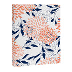 Floral Prints and Leaves, White, Coral and Navy Canvas Print Gallery Image 8