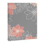 Festive, Floral Prints and Line Art, Gray and Coral Canvas Print Gallery Image 8