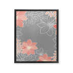 Festive, Floral Prints and Line Art, Gray and Coral Framed Canvas Print Gallery Image 8