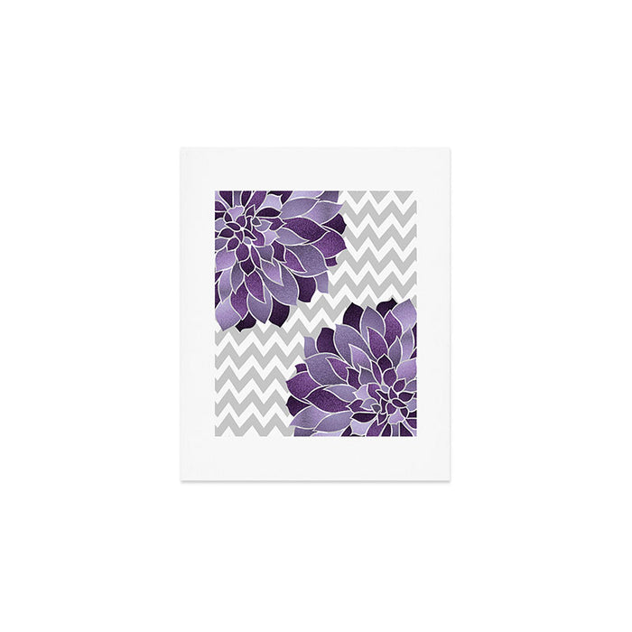 Floral Prints, Chevron, Purple and Gray Art Print Gallery Image 1