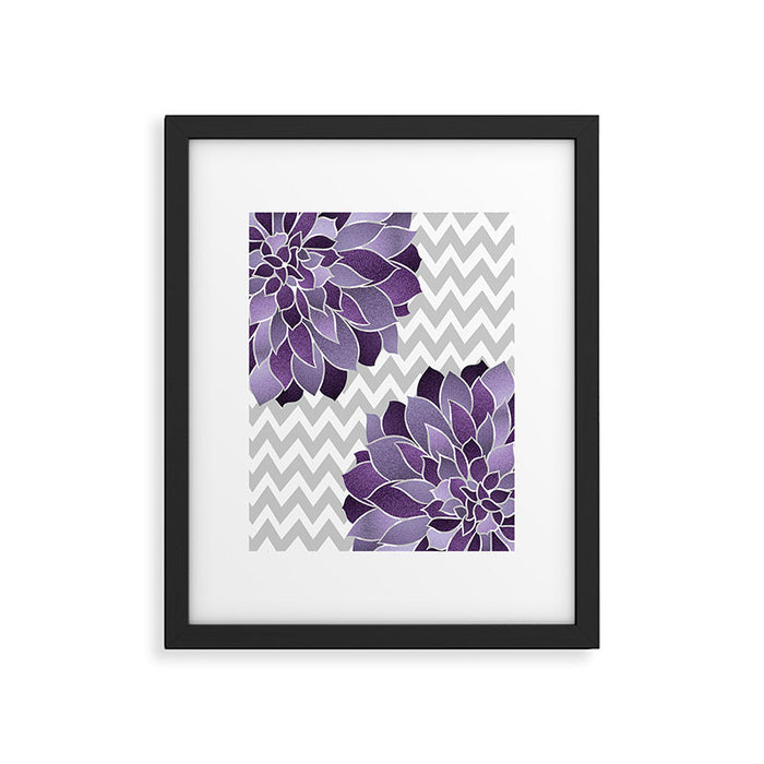 Floral Prints, Chevron, Purple and Gray Framed Art Print Gallery Image 1