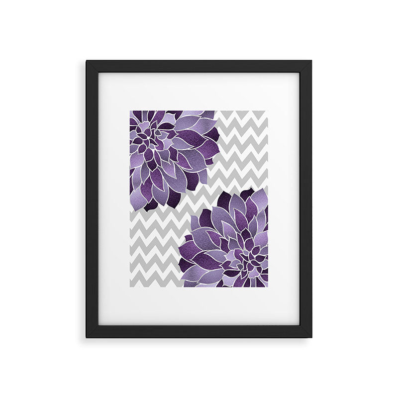 Floral Prints, Chevron, Purple and Gray Framed Art Print Gallery Image 6