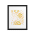 Floral Prints, Leaves and Blooms, Yellow and White Framed Art Print Gallery Image 6