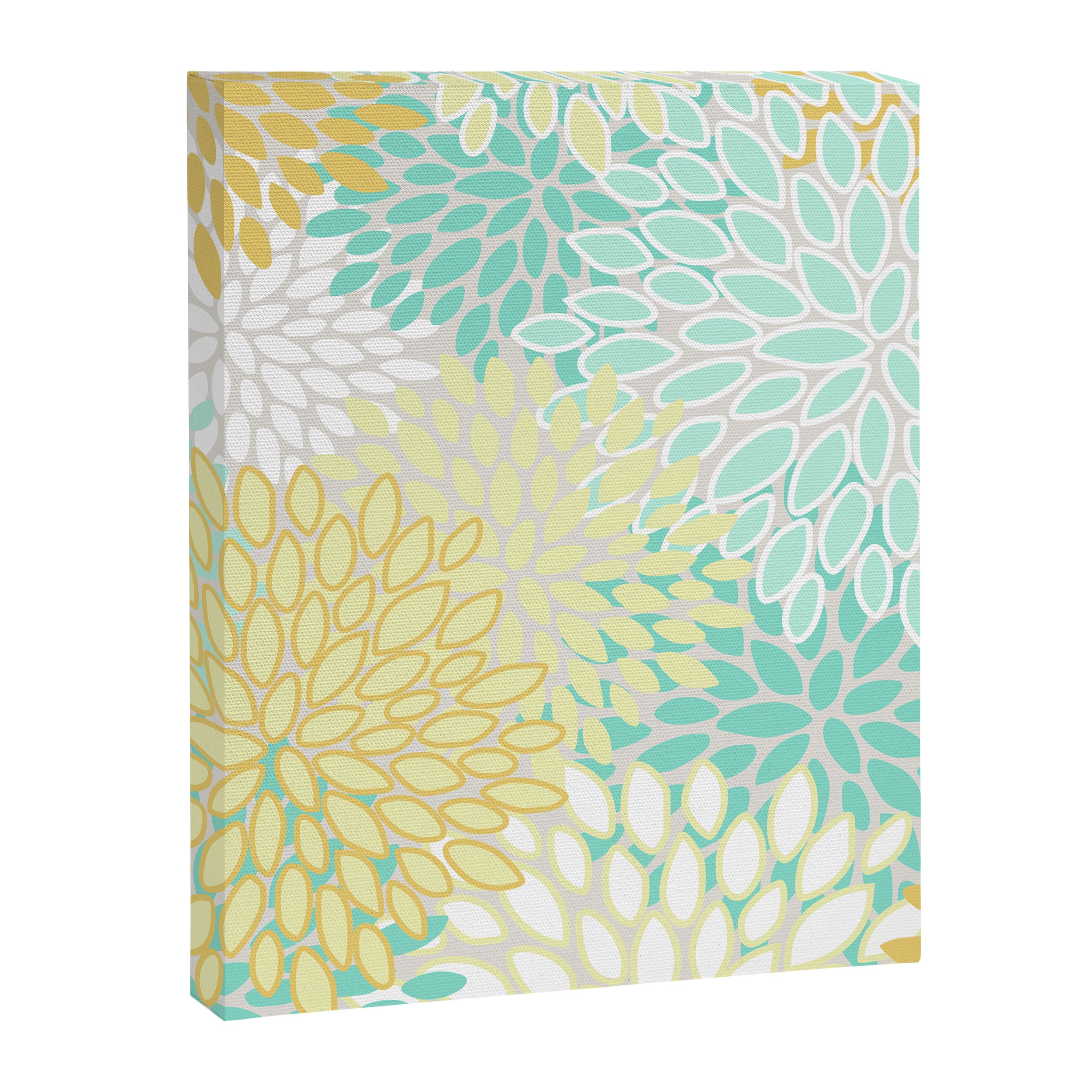 Floral Prints, Mint Green and Yellow, Modern Print Art Canvas Print Gallery Image 8