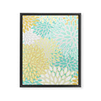 Floral Prints, Mint Green and Yellow, Modern Print Art Framed Canvas Print Gallery Image 8