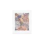 Floral Prints, Navy, Coral, Peach and Gray, Abstract Art, Coloured Prints Art Print Gallery Image 1