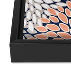 Floral Prints, Navy, Coral, Peach and Gray, Abstract Art, Coloured Prints Framed Canvas Print Gallery Image 3
