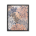 Floral Prints, Navy, Coral, Peach and Gray, Abstract Art, Coloured Prints Framed Canvas Print Gallery Image 8