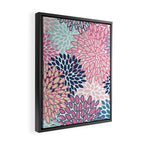 Festive, Floral Prints, Pink and Navy Blue Framed Canvas Print Gallery Image 2