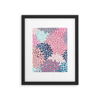 Festive, Floral Prints, Pink and Navy Blue Framed Art Print Gallery Image 6