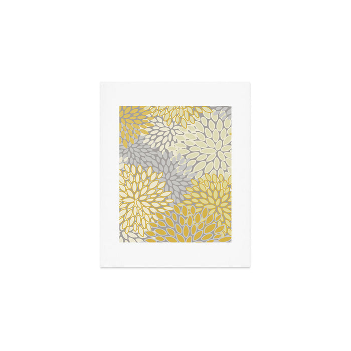Floral Prints, Soft Yellow and Gray, Modern Print Art Art Print Gallery Image 1