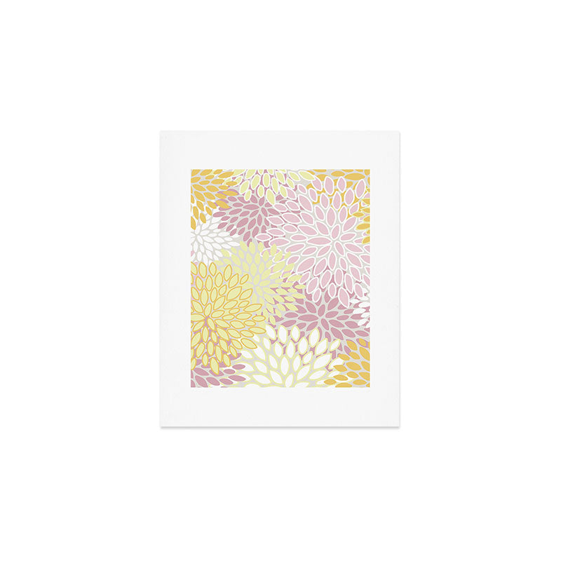 Floral Prints, Soft, Yellow and Pink, Design Prints Art Print Gallery Image 1
