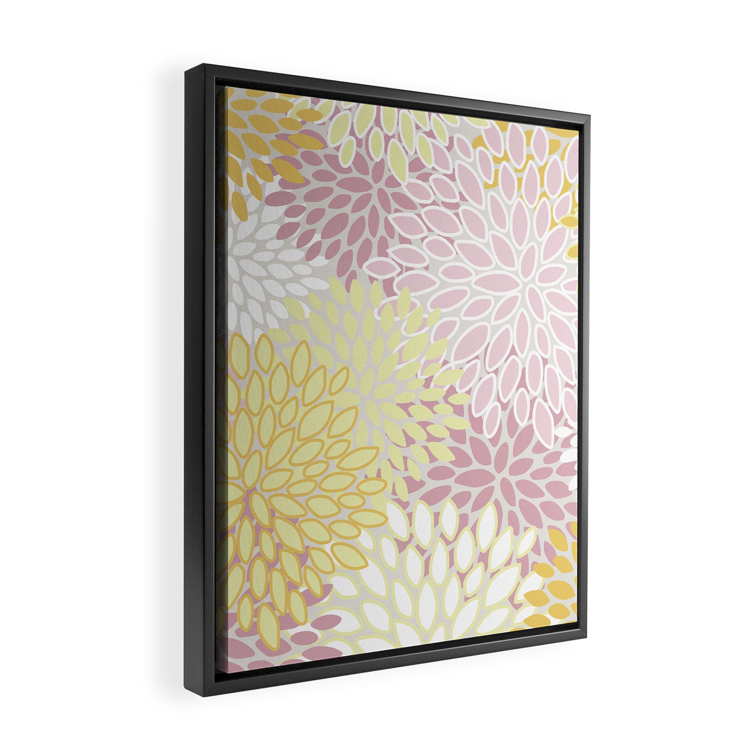 Floral Prints, Soft, Yellow and Pink, Design Prints Framed Canvas Print Gallery Image 2
