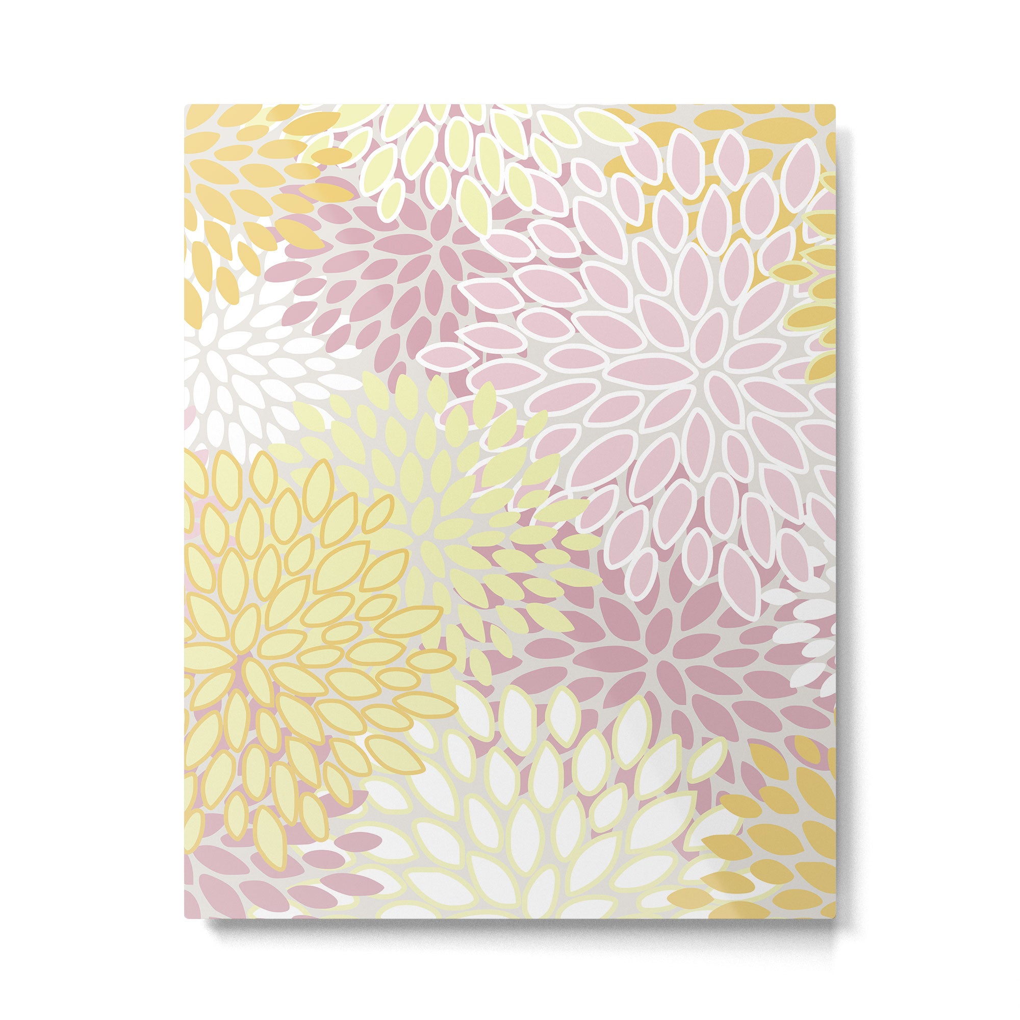 Floral Prints, Soft, Yellow and Pink, Design Prints Metal Print Gallery Image 6