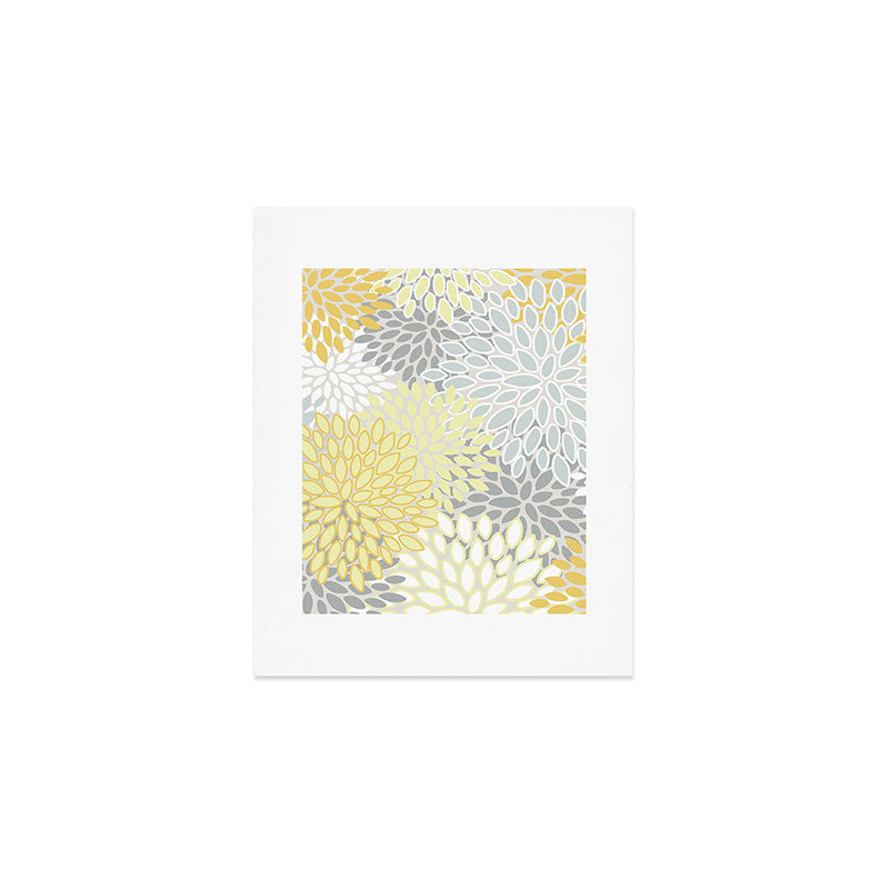 Floral Prints, Soft, Yellow and Gray, Modern Print Art Art Print Gallery Image 1