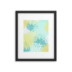 Floral Prints, Teal, Turquoise and Yellow Framed Art Print Gallery Image 6