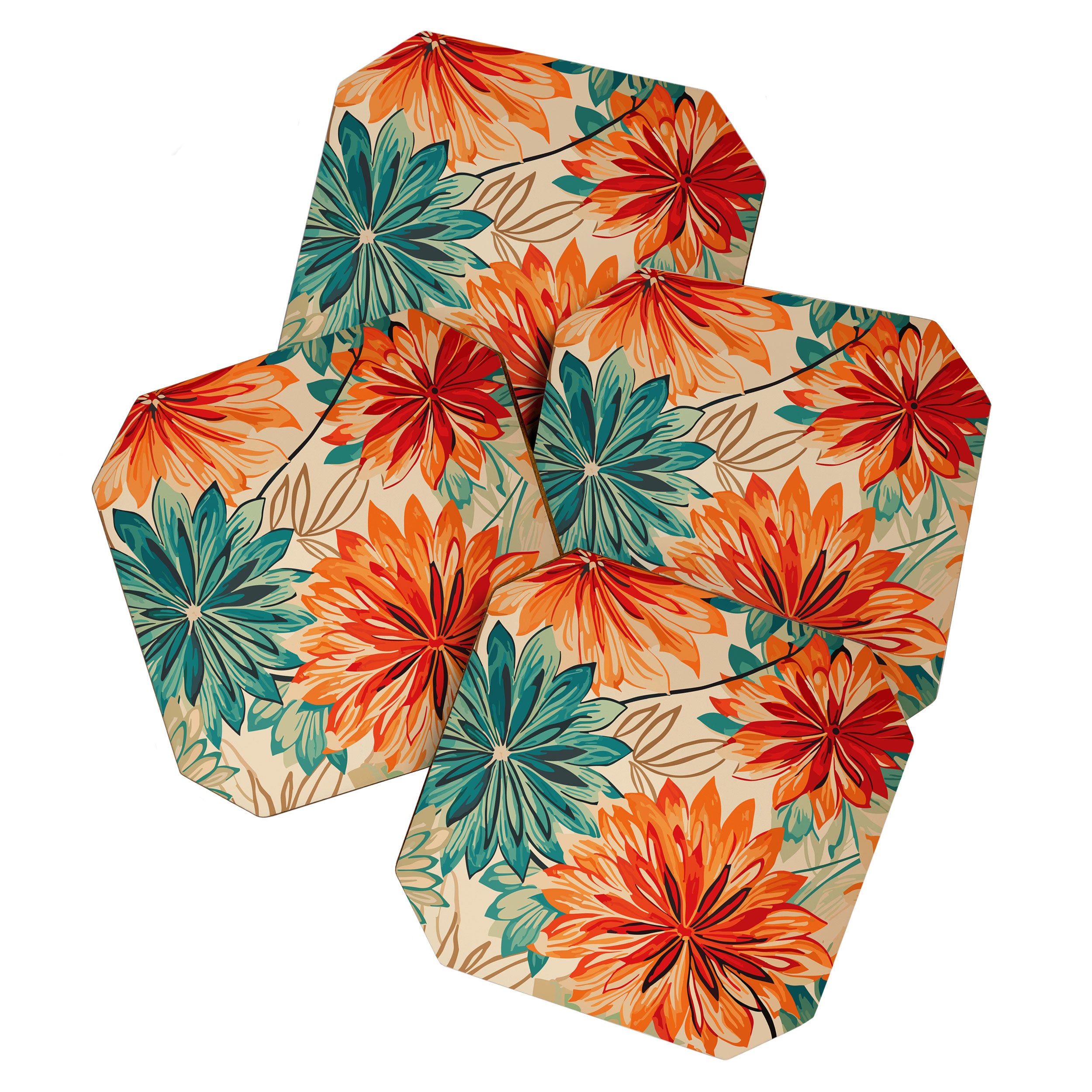 Floral Summer in Vibrant Blooms Coaster Gallery Image 1