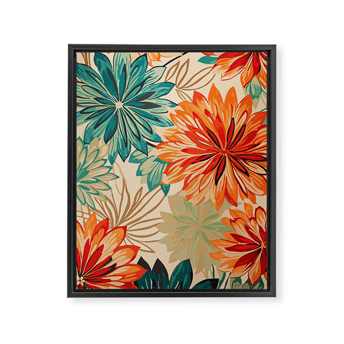 Floral Summer in Vibrant Blooms Framed Canvas Print Gallery Image 1